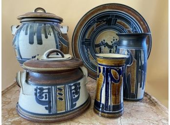 Impressive Collection Of  Early Jim Stewart Handcrafted Pottery Pieces