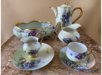 Compatible Lot Of Purple & Green China