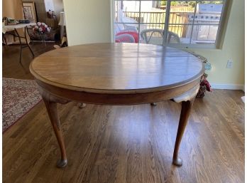 Antique Solid Wood Table With Cabriole Legs