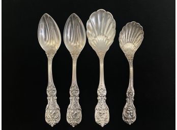 Reed & Barton Sterling Silver Francis Seashell Style Spoons (4)