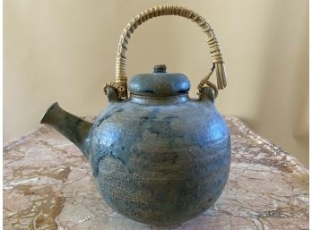 Gorgeous Vintage Salt Fired Earthenware Traditional Teapot-Signed