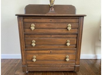 Antique Commode On Casters With Acorn Drawer Pulls