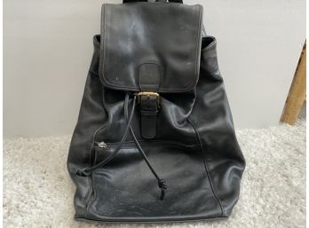 Vintage Black Leather Coach Backpack- Large Size