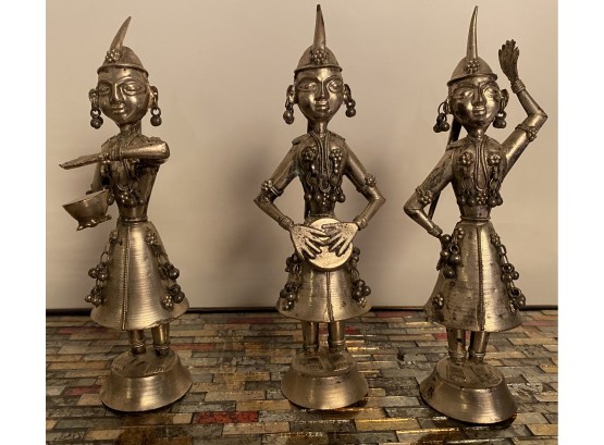 Collection Of 3 Vietnamese Tin Figurines