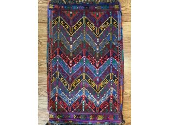 Colorful Handwoven Feed Bag From Turkey With Fringe 36' X 21'