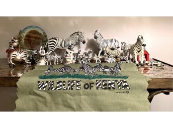 Lot Of Assorted Zebra Figurines
