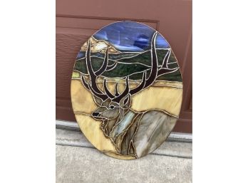 Handmade Stained Glass Elk Art Piece
