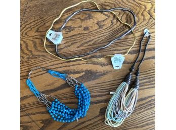 Lot Of Misc Costume Jewelry Incl. 2 Bendable Gold And Silver Necklaces