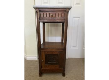 Small Antique European Marble Topped Side Table