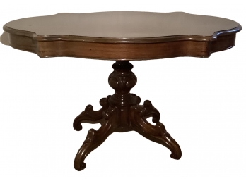 Antique Solid Wood Professionally Restored Turtle Top Occasional Table