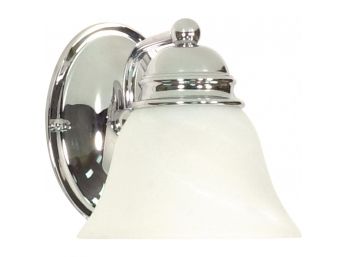 SATCO Empire - 1-Light 7' Vanity With Alabaster Glass - Polished Chrome Finish