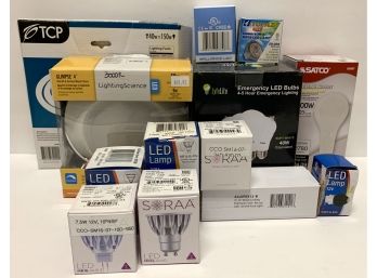 Large Lot Of 60+ Misc. Lightbulbs Including Lighting Science Glimpse 4', LyfeLite Emergency LED Bulbs And More