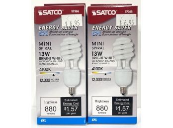 (2) SATCO Energy Saver S7365 13 W Mini Spiral