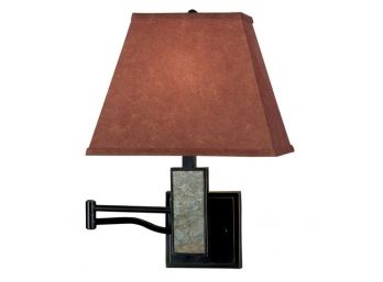 Kenroy Lighting Dakota Oil Rubbed Bronze/Natural Slate Wall Swing Arm Lamp Wall Light 20382SL