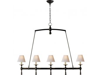Visual Comfort E. F. Chapman Classic 5 Light 45 Inch Bronze Linear Pendant Ceiling Light  MSRP $821.00