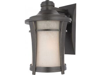 Quoizel Harmony 1 Light 14 Inch Imperial Bronze Outdoor Wall Lantern Cream Linen Glass HY8409IB