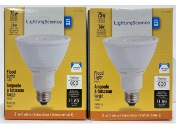 (2)Lighting Science LED 75W 800 Lumens Soft White FG-01460