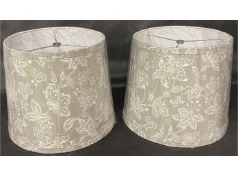 (2) AHS Lighting And Home Decor 12' Madelyn Grey Floral Drums