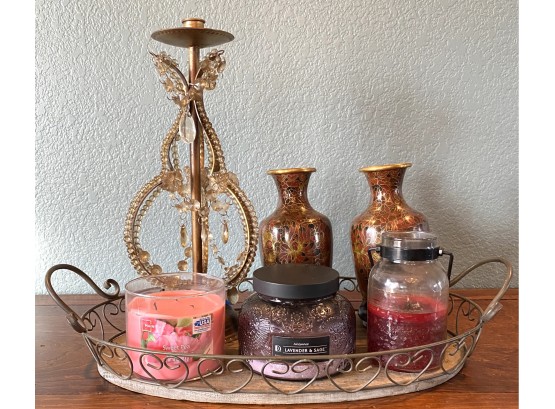 Lot Of Misc. Decor And Candles