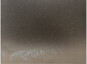 Starlit Mountain Range On Canvas