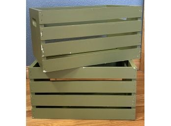 Green Wood Crates