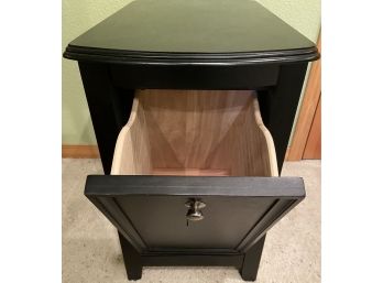 Solid Wood Side Table With Drop Drawer