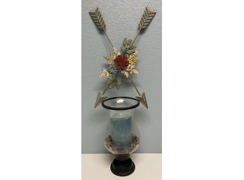 Decor Items Including Metal Wall Art & Beaded Candle  Holder