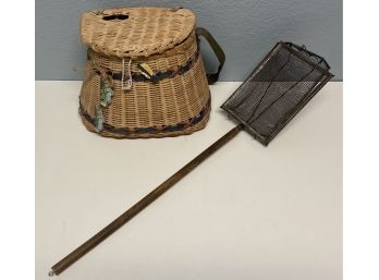Fishing Decor Items Including Basket