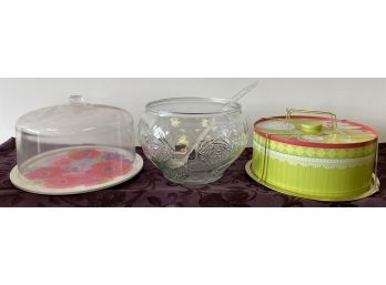 2 Cake Tins And A Punch Bowl