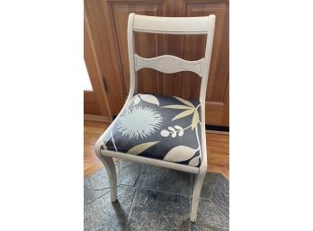 (3) White Upholstered Wooden Chairs