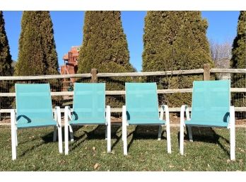 4 Blue Outdoor Patio Chairs