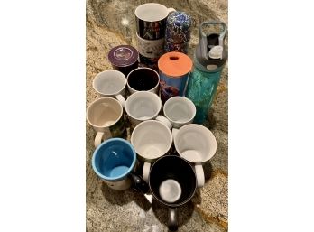 Large Lot Of Mugs And Thermoses