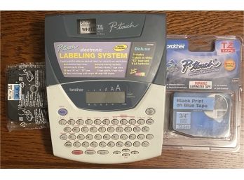 Brother Model PT-22002210 'P-Touch Electronic Labeling System' With 2 New Laminate Tape Reels