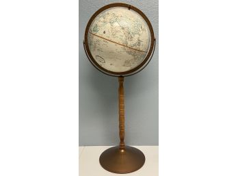 Vintage Replogle World Globe On Wood & Metal Stand