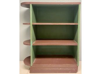 Hand Painted Solid Wood 3 Tiered Bookshelf With Rounded Edges