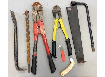 Lot Of Tools Including A Large Crow Bar