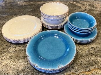 White And Blue Plates