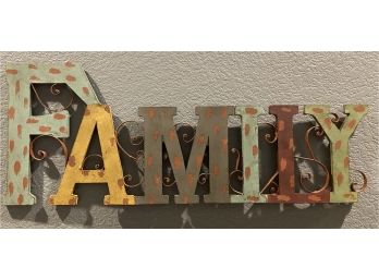Colorful Metal 'family' Sign
