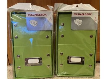 2 Small Green Foldable Boxes