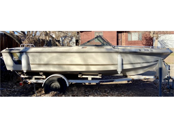 1983 Cobia Sportster 18' Boat For Parts Or Repair With 1983 EZ Loader Boat Trailer