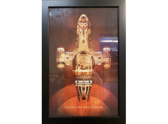 Firefly 'Serenity Ship' With Text: You Can't Take The Sky From Me Framed Poster From Herofied