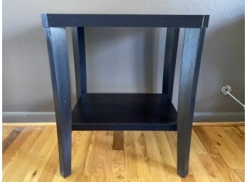 Small Black Rectangular Side Table With Bowed Legs