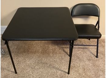 Black Card Table With 1 Folding Chair