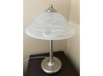 Opaque Glass Table Lamp With Chrome Base And Top