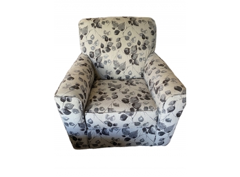 Gorgeous Swivel Rocking Lounge Chair With Gray Leaf Pattern