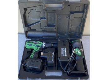 Hitachi 14.4v Cordless Drill With 2 Batteries, Charging Station, Work Light, & Case