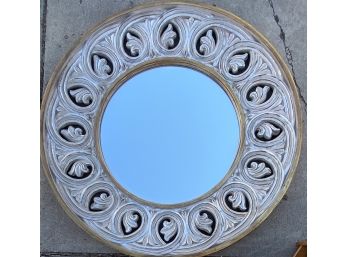 Gorgeous Large Round Mirror With Decorative Gold Trim