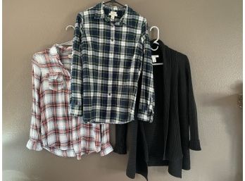 Ladies Flannels And White House Black Market Cardigan