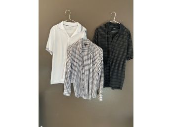 Collection Of Three Men's Shirts Including Polos And Button Ups