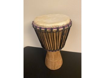 Hand Carved Drum With Carrying Strap